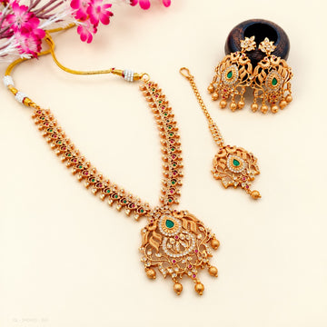 Antique Gold Temple Necklace Set