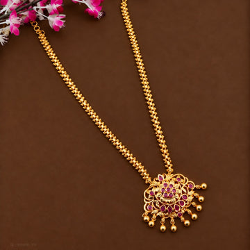 Gold Plated Ruby Necklace