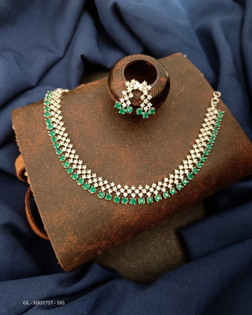 American Diamond necklace - Emerald Stone GL-SHO1757-165
