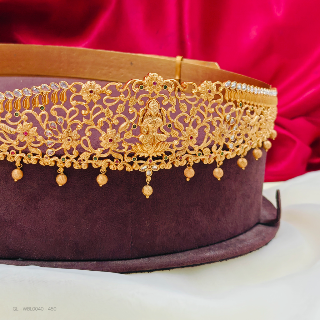 Adult hip belt-Lakshmi-golden bead