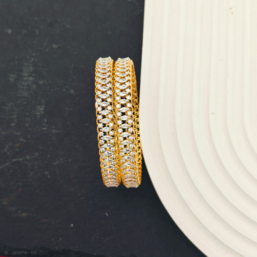 2 PC Set - Women Golden-Designer- stone- Bangles(2.10 Size)