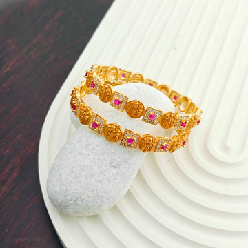 2 Pc set Ramparivaar AD Ruby Bangles GL-BA0669-130
