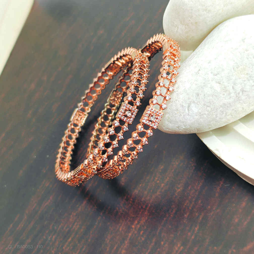 2 pc Rose gold Bangle Set