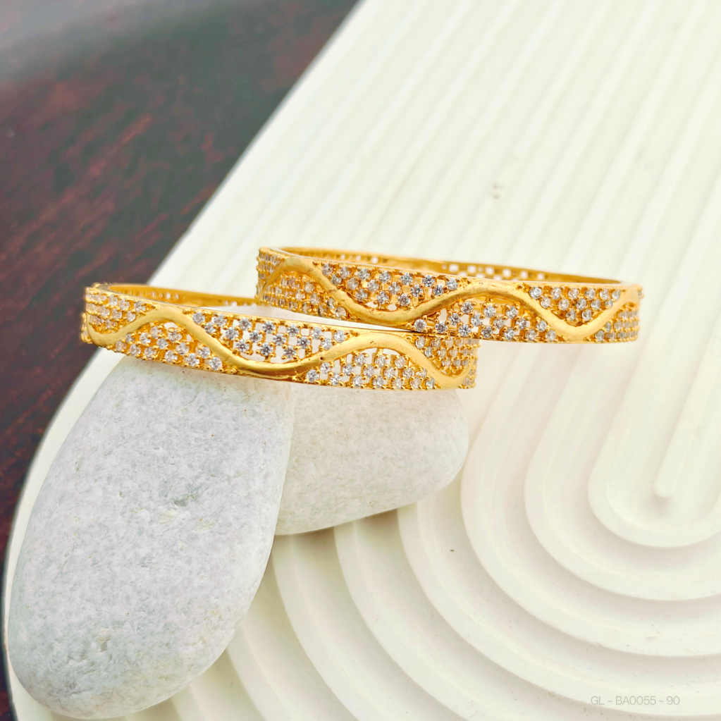 2 pc Set AD gold finish Bangles