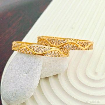 2 pc Set AD gold finish Bangles