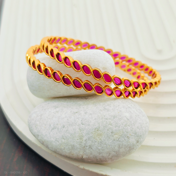 2 PC set Ruby Stone Bangles