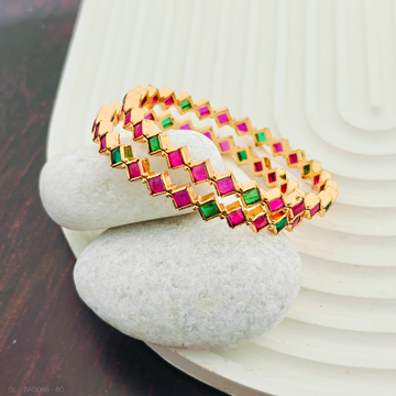 Ruby Emerald Stones Bangle Set