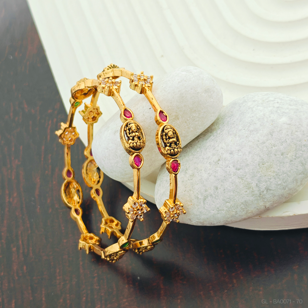 AD Ruby emerald Lakshmi Bangle