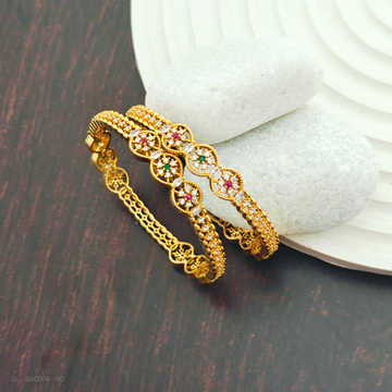 2 Pc  AD Stone multicolor Bangles