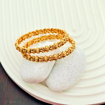Gold Finish Seated Lakshmi Alligned Bangles