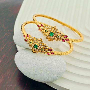 Kada style CZ golden Bangles Set