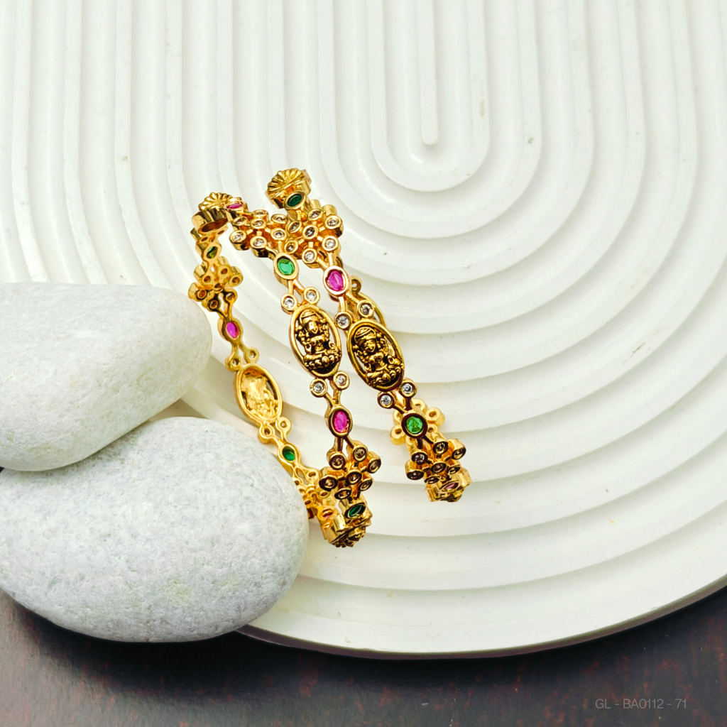 AD Ruby emerald Lakshmi Bangle