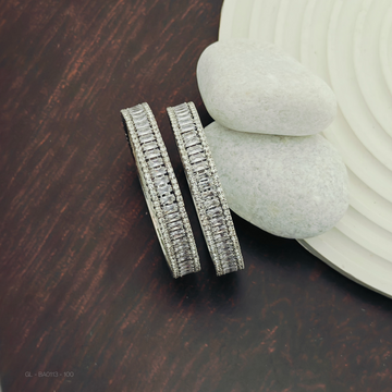 Silver finish AD stone designer  Bangles