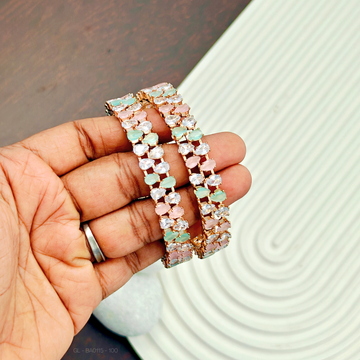 RosGold finish party wear Stone  Bangles