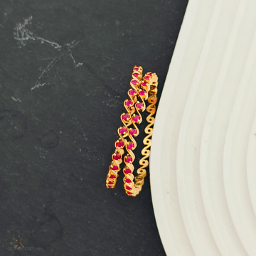 Kids - 2 PCs set -Ruby floral Bangles