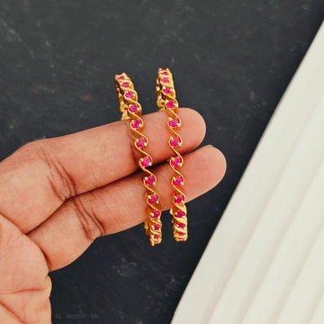 Kids - 2 PCs set -Ruby floral Bangles