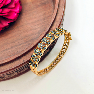 Doublet Mossanaite -Black-stone-floral design- Victorian Bracelets