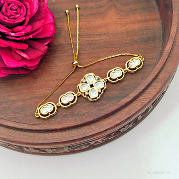 Polki Golden Bracelet -Floral design
