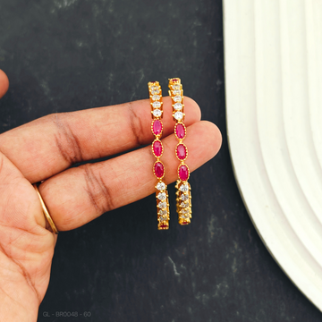Kids Bangles AD Ruby Stone - 2 Pc Set