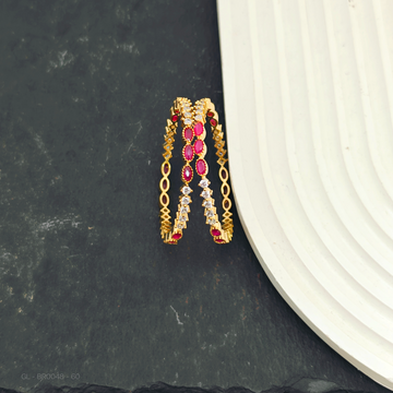 Kids Bangles AD Ruby Stone - 2 Pc Set
