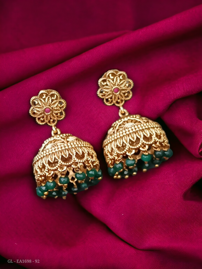 Gold Finish Jhumkas GL-EA1698-92