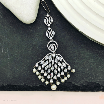 Silver finish AD Stone -Tikka / Nethichutti