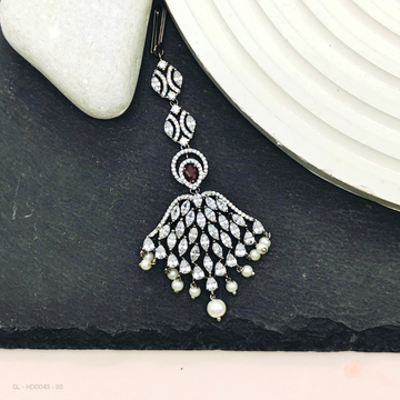 Silver finish AD Stone -Tikka / Nethichutti