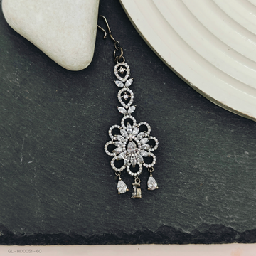 Silver finish AD Stone -Tikka / Nethichutti