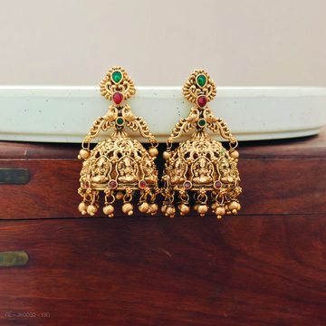 Gold finish-Peacock Temple Jhumkas