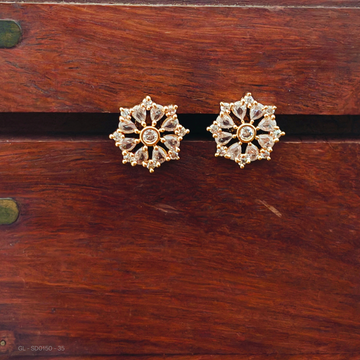 Screw Back-AD stone-Floral- Studs