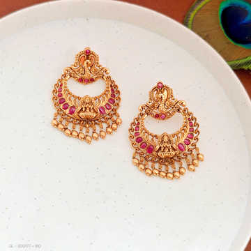 Gold-plated-Peacock top-Lakshmi design-Studs