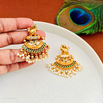 Gold-plated-Elephant top-Green-pink-Stone-Studs