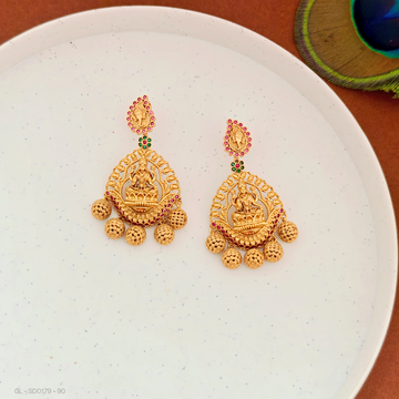 Gold-plated-Lord Ganesh top-Lakshmi-design-Studs