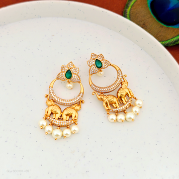 Gold-plated-Ruby-Emerald-Stones-pearl-Studs