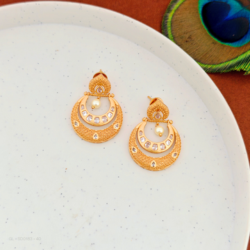 Gold-plated-White-Stones-pearl-Stud