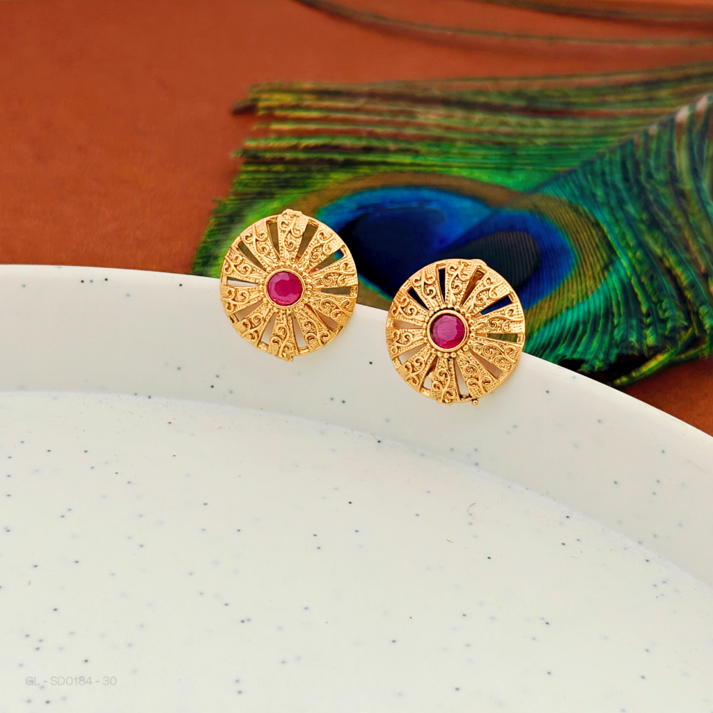 Gold-plated-Ruby-Stud
