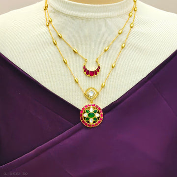 Jadau Kundan two layered chain