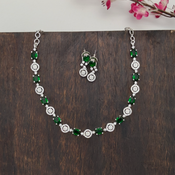 American Diamond necklace - Emerald Stone GL-SHO1758-130