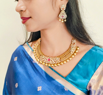 Cz Ruby Centered Grand designer Choker