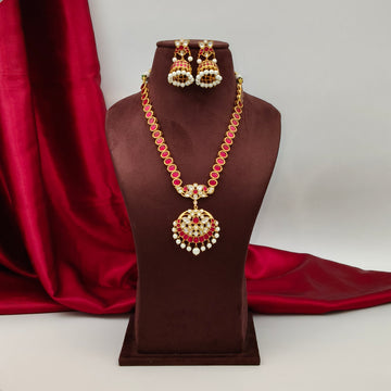Jadau Kundan Mid Length Necklace set