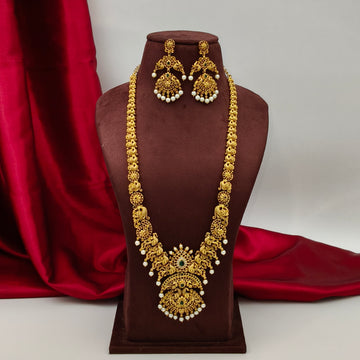 Nakshi Peacock Floral Long Necklace