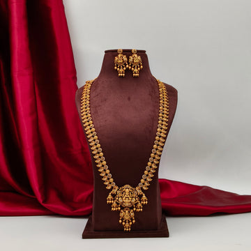 Antique gold Lakshmi - floral Necklace