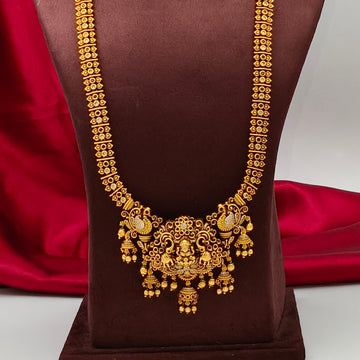 Antique gold Lakshmi - Peacock design Necklace