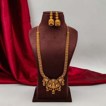 Antique gold Lakshmi - Peacock design Necklace