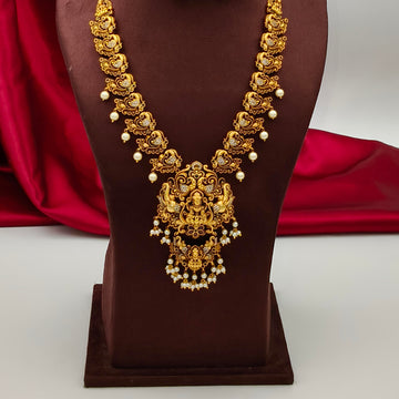 Antique gold Lakshmi - floral Necklace