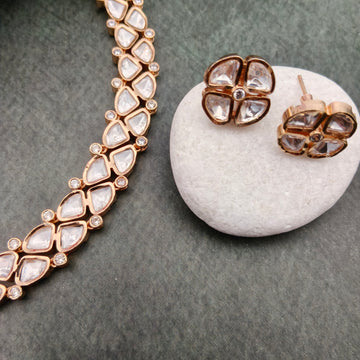 Polki Kundan Cz sequence Necklace Set