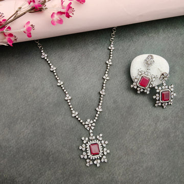 Pastel American Diamond necklace