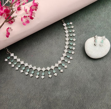 Diamond & Pastel Blue Stones