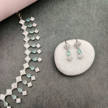 Diamond & Pastel Blue Stones
