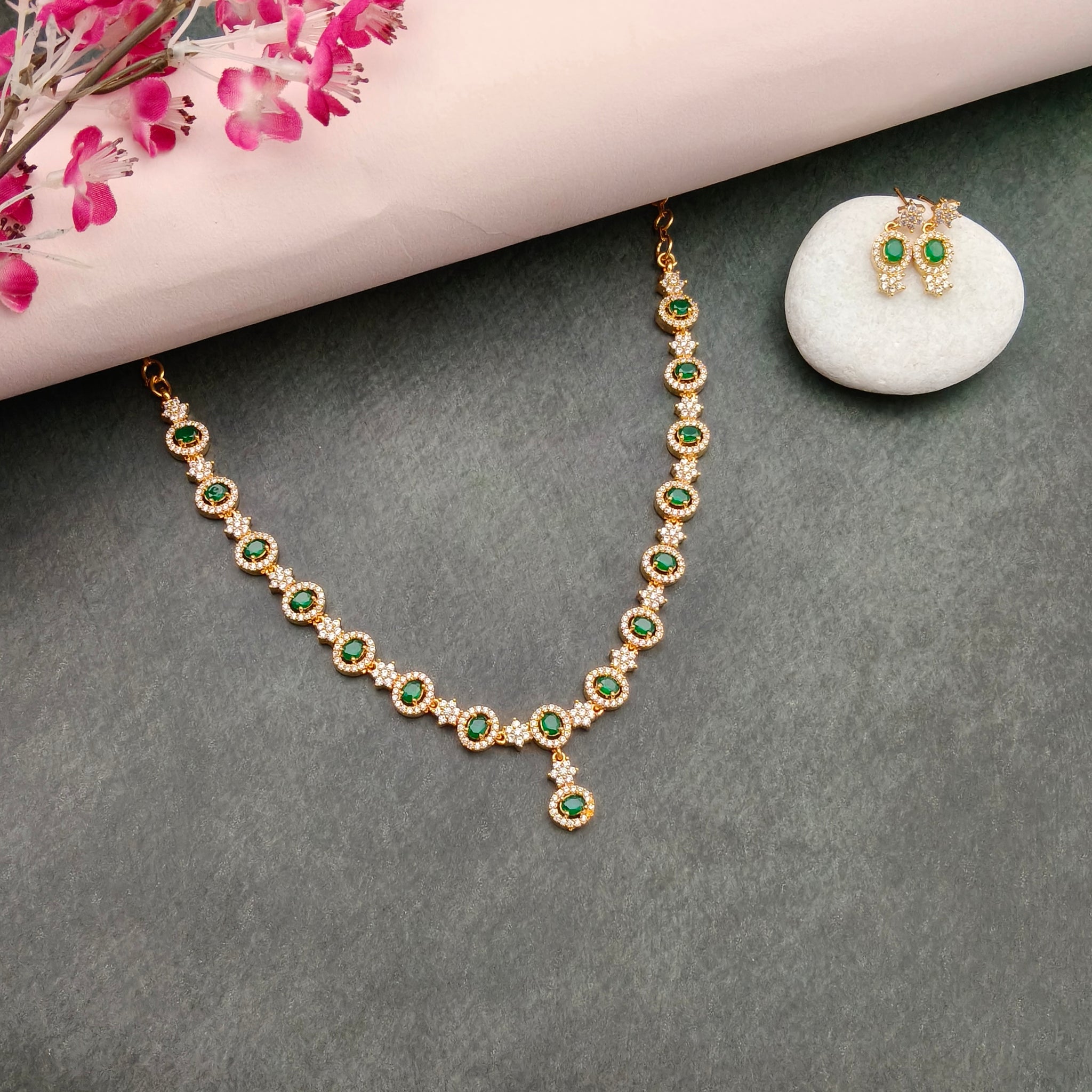 American Diamond & Emerald stone